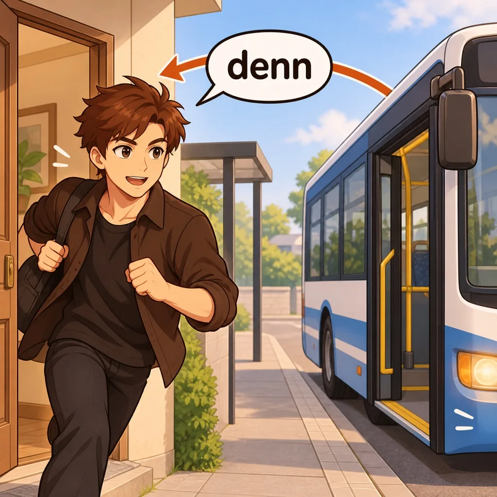 Ich gehe, denn der Bus wartet schon. — 저는 갈게요, 왜냐하면 버스가 벌써 기다려요.